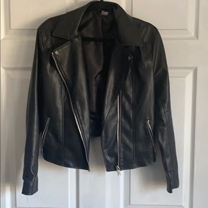 Black faux leather jacket